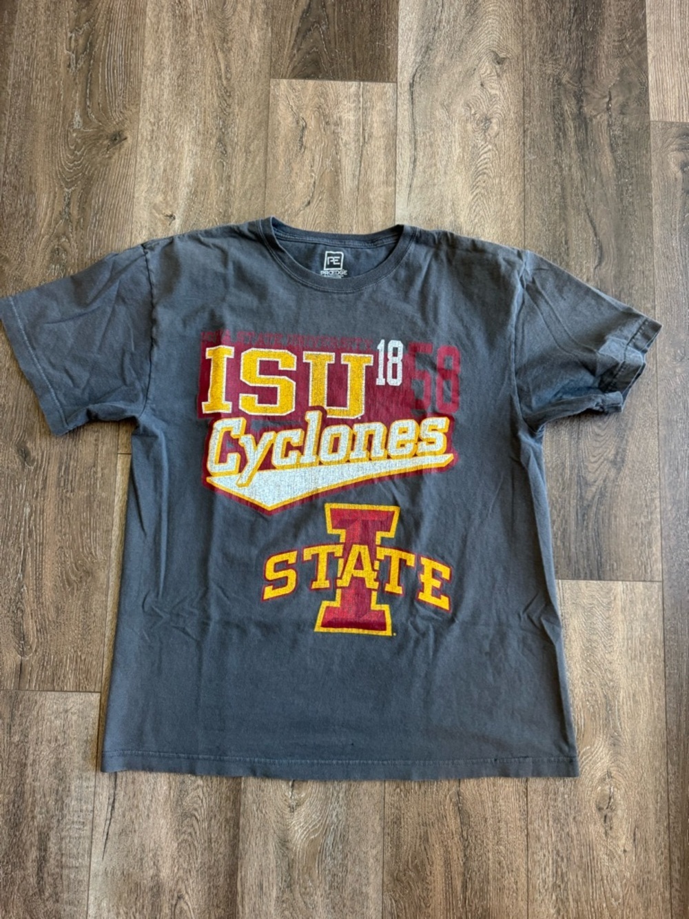 Pro Edge Gray Iowa State Logo Crewneck T-Shirt Size XL